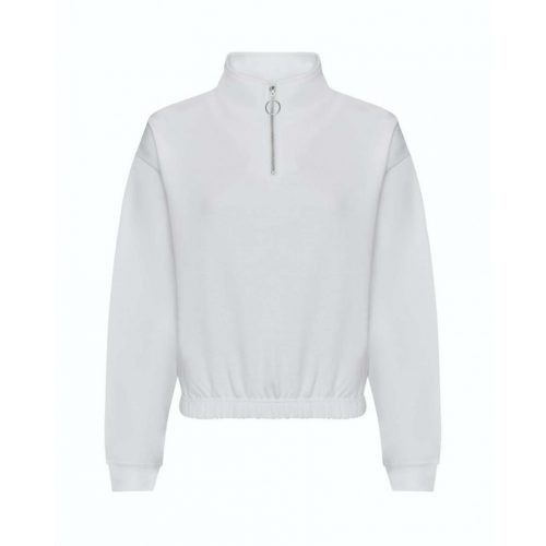 Just Hoods AWJH037 WOMEN'S CROPPED 1/4 ZIP SWEAT L