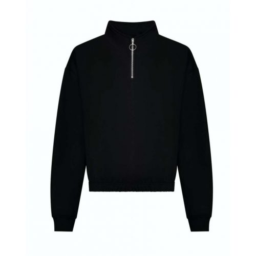 Just Hoods AWJH037 WOMEN'S CROPPED 1/4 ZIP SWEAT L