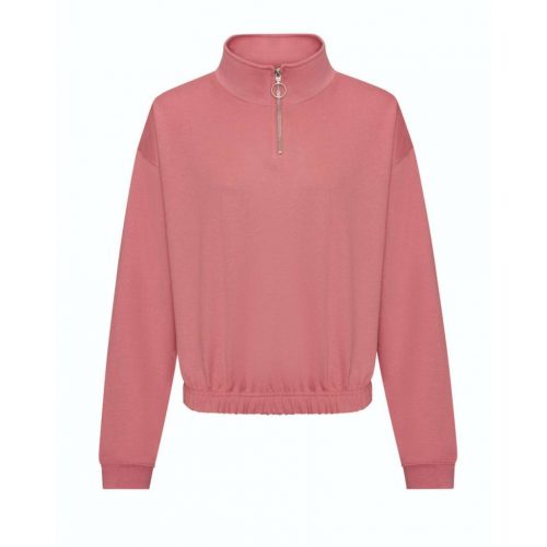 Just Hoods AWJH037 WOMEN'S CROPPED 1/4 ZIP SWEAT L