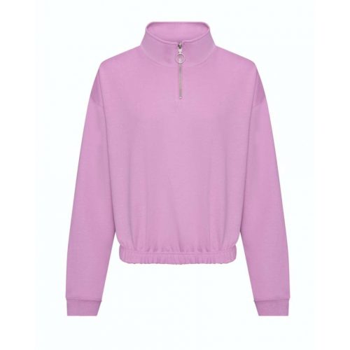 Just Hoods AWJH037 WOMEN'S CROPPED 1/4 ZIP SWEAT L