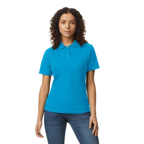 Gildan GIL64800-B3 SOFTSTYLE® LADIES' DOUBLE PIQUÉ POLO WITH 3 COLOUR-MATCHED BUTTONS 2XL