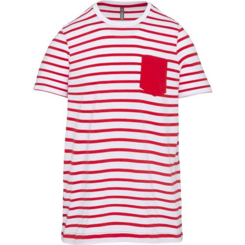 Kariban KA379 KIDS' STRIPED SHORT SLEEVE SAILOR T-SHIRT WITH POCKET 12/14