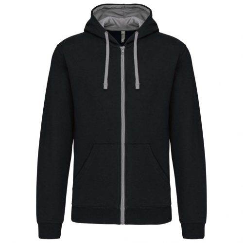 Kariban KA466 MEN'S CONTRAST HOODED FULL ZIP SWEATSHIRT L