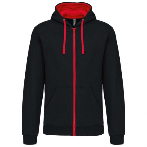 Kariban KA466 MEN'S CONTRAST HOODED FULL ZIP SWEATSHIRT M