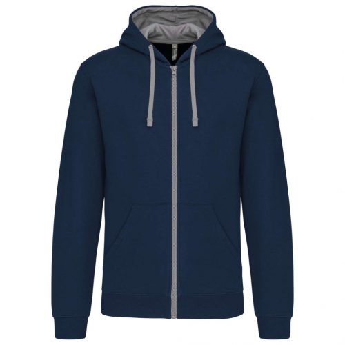 Kariban KA466 MEN'S CONTRAST HOODED FULL ZIP SWEATSHIRT 3XL