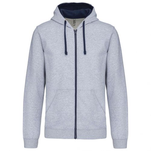 Kariban KA466 MEN'S CONTRAST HOODED FULL ZIP SWEATSHIRT S