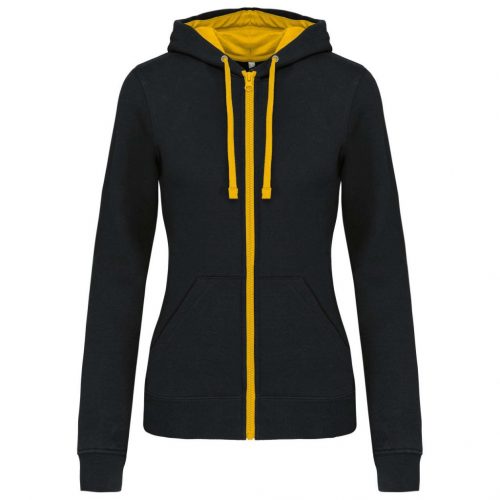 Kariban KA467 LADIES’ CONTRAST HOODED FULL ZIP SWEATSHIRT 2XL