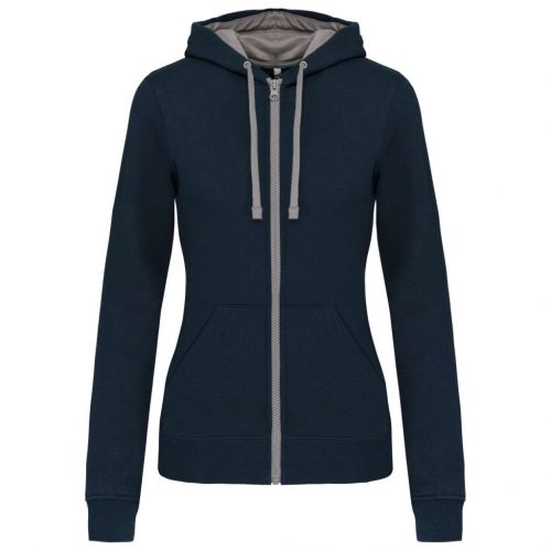 Kariban KA467 LADIES’ CONTRAST HOODED FULL ZIP SWEATSHIRT 2XL