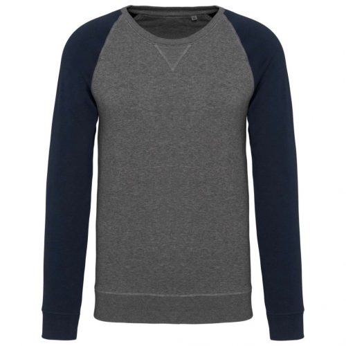 Kariban KA491 MEN'S TWO-TONE ORGANIC CREW NECK RAGLAN SLEEVE SWEATSHIRT S