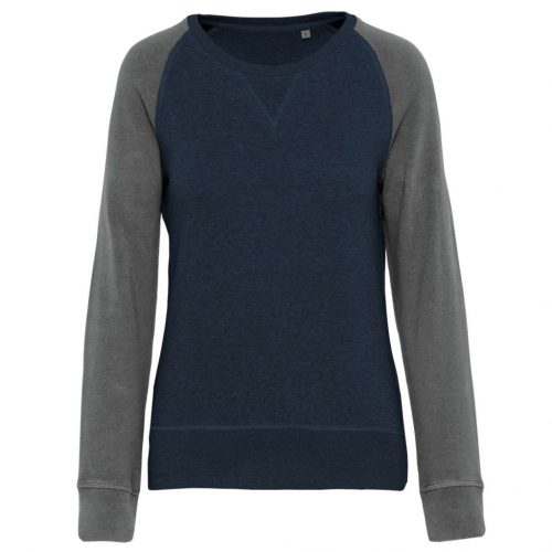 Kariban KA492 LADIES' TWO-TONE ORGANIC CREW NECK RAGLAN SLEEVE SWEATSHIRT XS