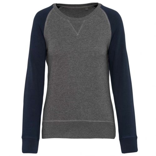 Kariban KA492 LADIES' TWO-TONE ORGANIC CREW NECK RAGLAN SLEEVE SWEATSHIRT XS